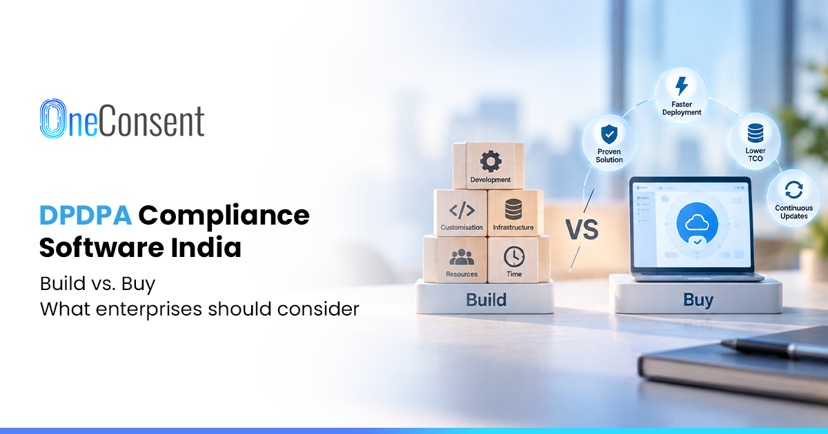 DPDPA Compliance Software India: Build vs Buy for Enterprises DPDPA compliance software in India build vs buy comparison, showing internal development requirements and specialised platform benefits.