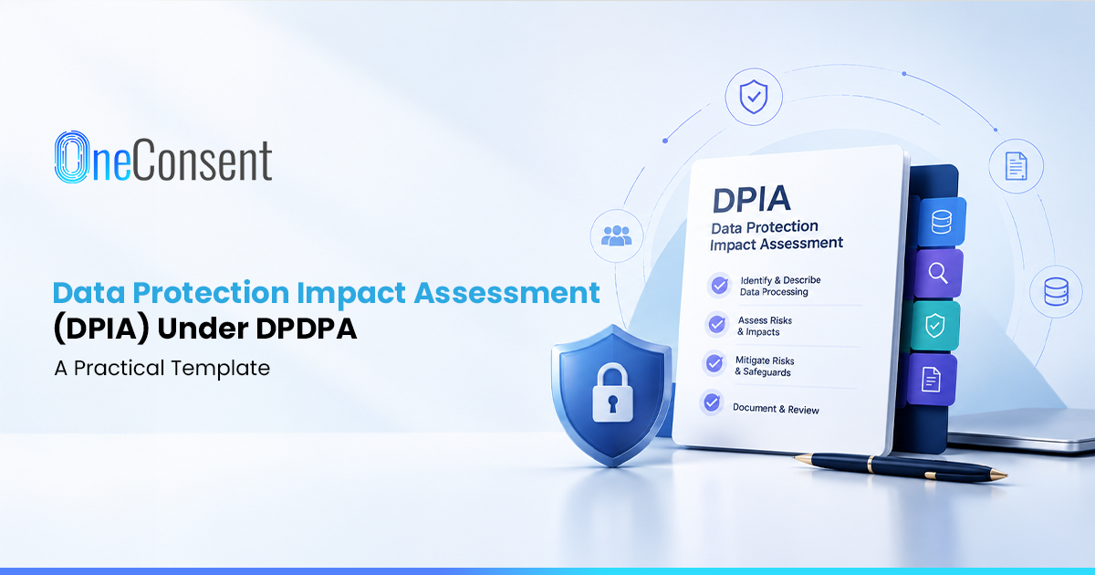 DPIA Under DPDPA: A Practical 7-Step Privacy Risk Assessment DPIA under DPDPA showing a 7-step privacy risk assessment process covering data processing, risk identification, mitigation, and compliance decisions.